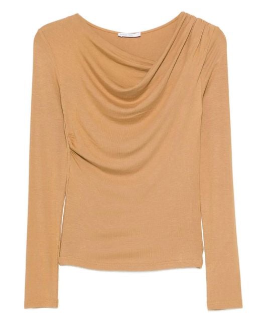 Patrizia Pepe アシンメトリー ブラウス Brown
