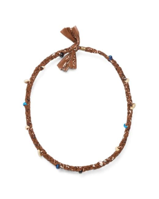 Alanui White Bandana Seashell-Embellished Necklace