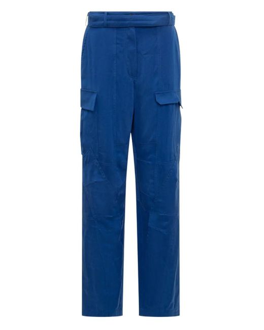 Ferragamo Lyocell Straight Broek in het Blue
