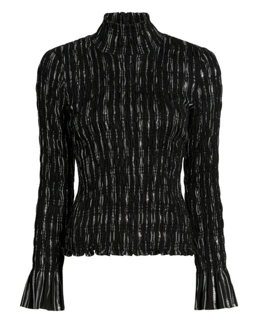 Cinq À Sept Black Cooper Ruffled Top