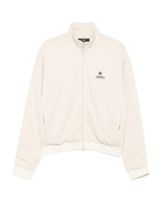 Amiri White Logo-Embroidered Hooded Zip-Up Sweatshirt for men