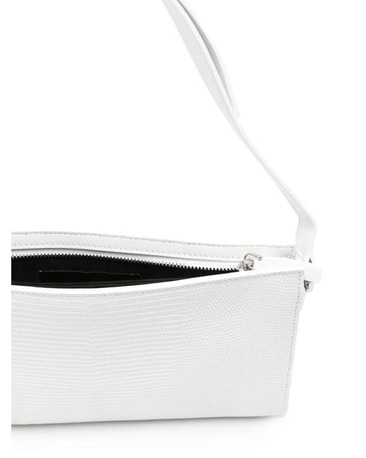 Dondup White Ring-Detail Pebbled Tote Bag