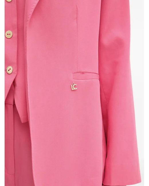Lola Casademunt Pink Notched-Lapel Blazer