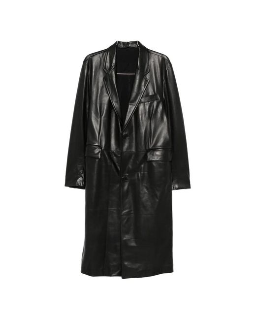 Salvatore Santoro Black Single-Breasted Leather Jacket for men