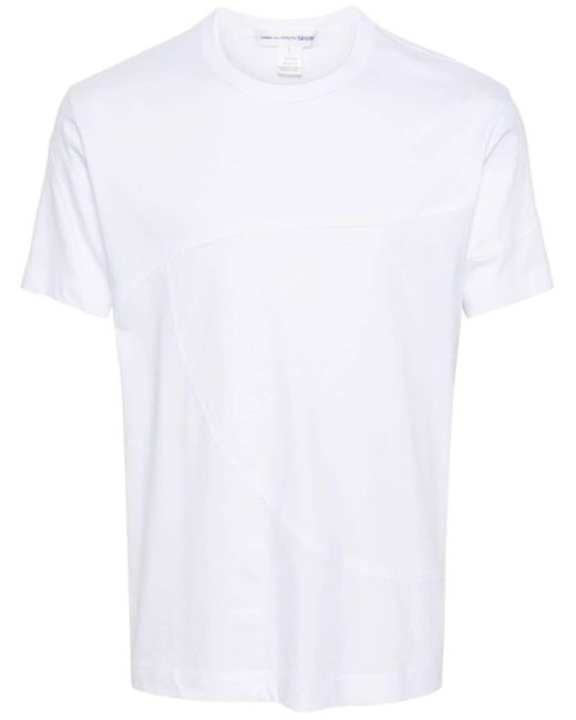 Comme des Garçons White Panelled Cotton T-shirt for men