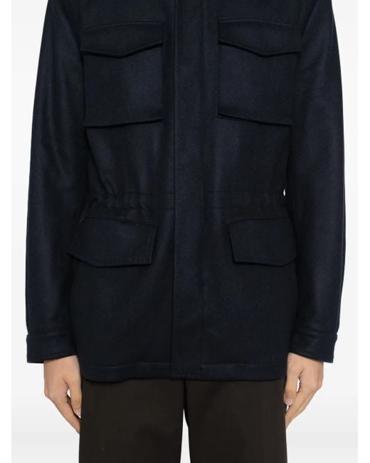 Chaqueta de cachemira Kiton de hombre de color Blue