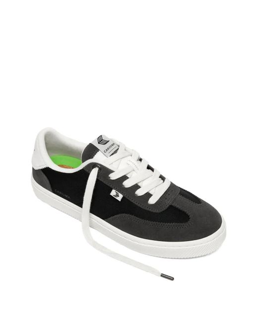 CARIUMA Black Toca Suede Leather Nylon Trainers