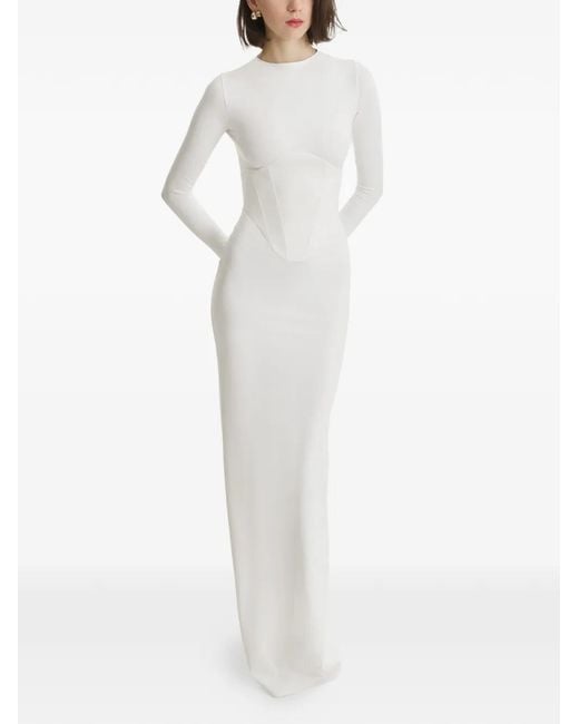 2310 STUDIO White Corset Maxi Dress