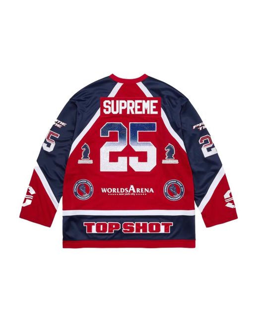 ウェア Supreme Rhinestone Basketball Jersey Red Supreme Nike Basketball Jersey Red Men's - SS14 - US
