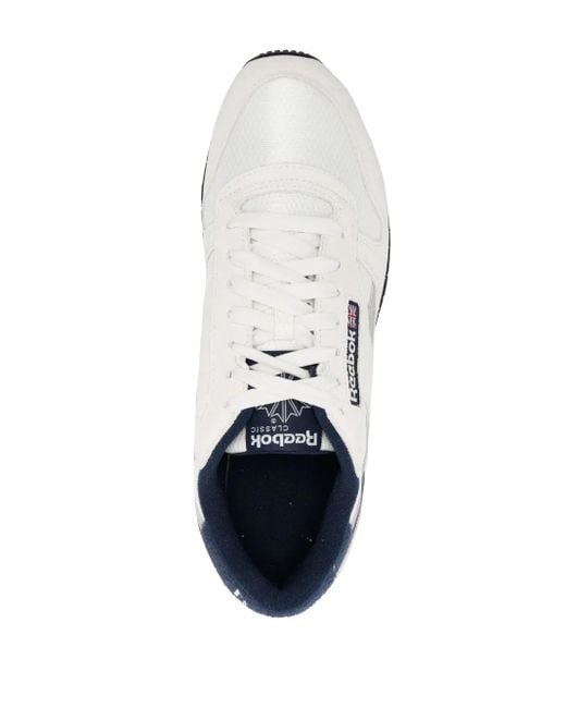 Reebok White Logo-Patch Low-Top Sneakers for men