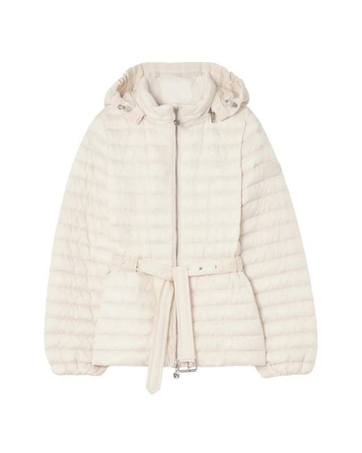 Burberry White Nylon Amberley Puffer Jacket
