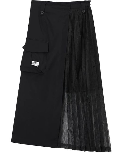 Musium Div. Black Asymmetric Midi Skirt