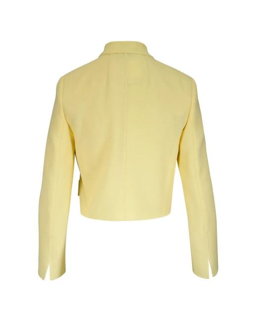 Akris Yellow V-Neck Cropped Jacket