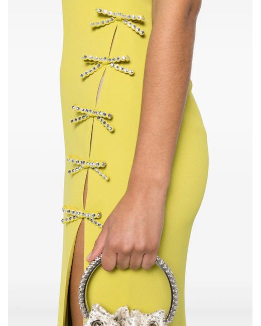 Vestido de fiesta con detalle de lazo Elie Saab de color Yellow
