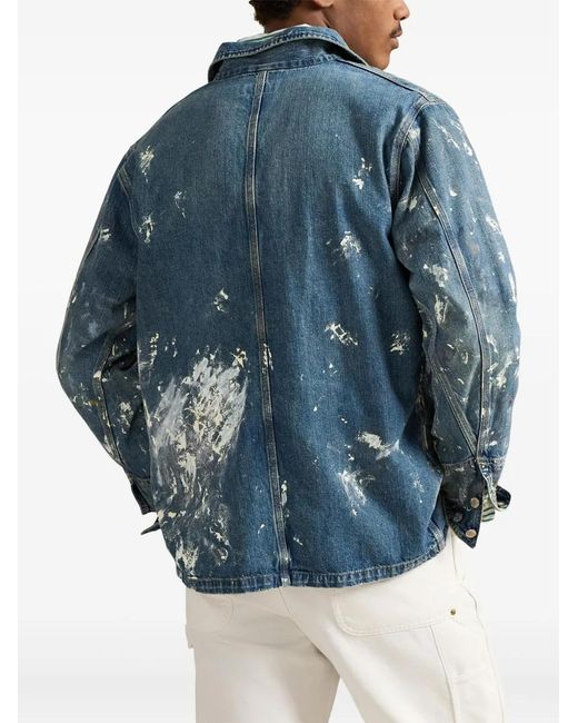 Polo Ralph Lauren Blue Limited-Edition Hand-Painted Denim Jacket for men