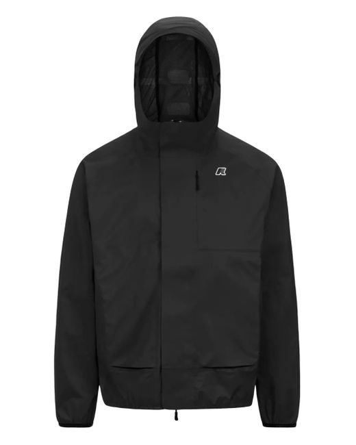 K-Way Black Logo-Appliqué Jacket