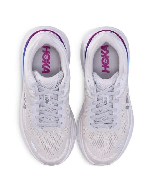 Hoka One One White Bondi 9 Sneakers