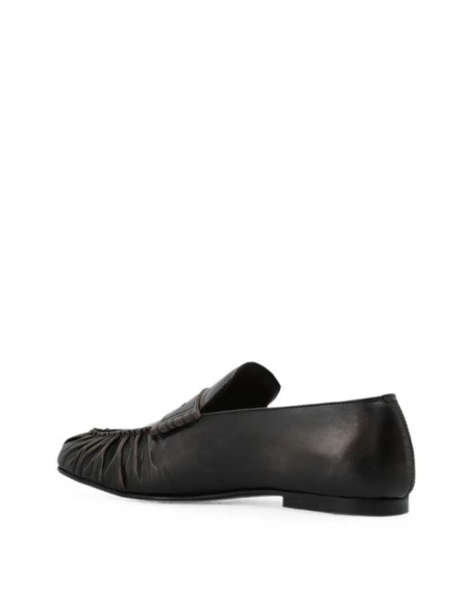 Alohas White Aven Ruched Leather Loafers for men