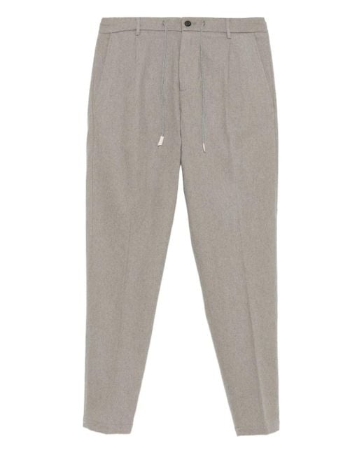 Pantalones plisados con cordones Eleventy de hombre de color Gray