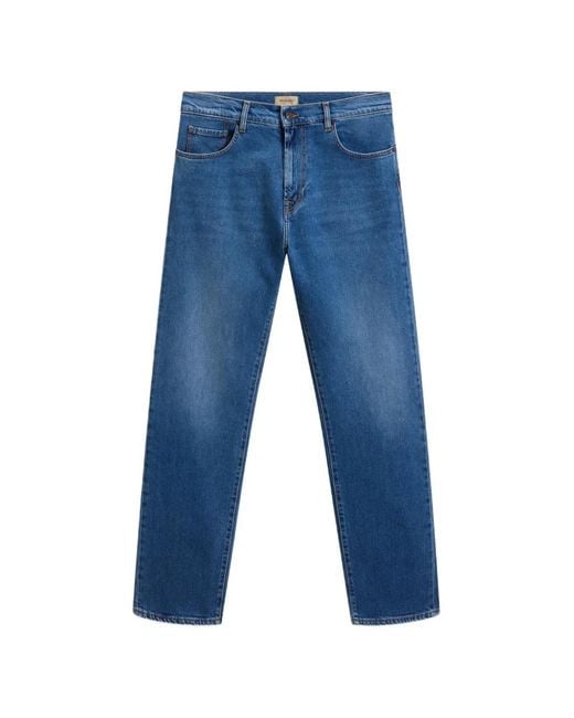 Woolrich Blue Denim 5 Pockets Contemporary Five-Pocket Jeans for men