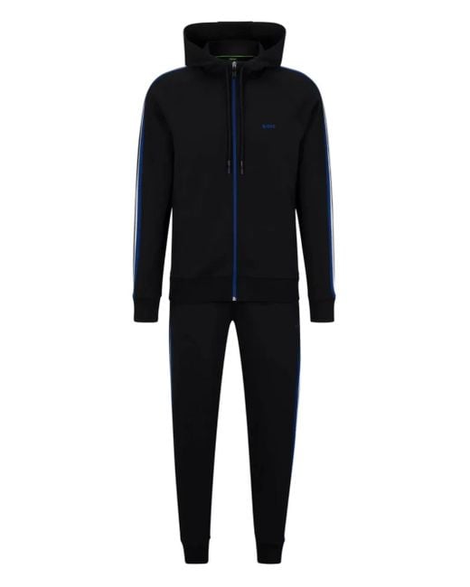 Boss Black Hooded Stripe Tracksuit for men