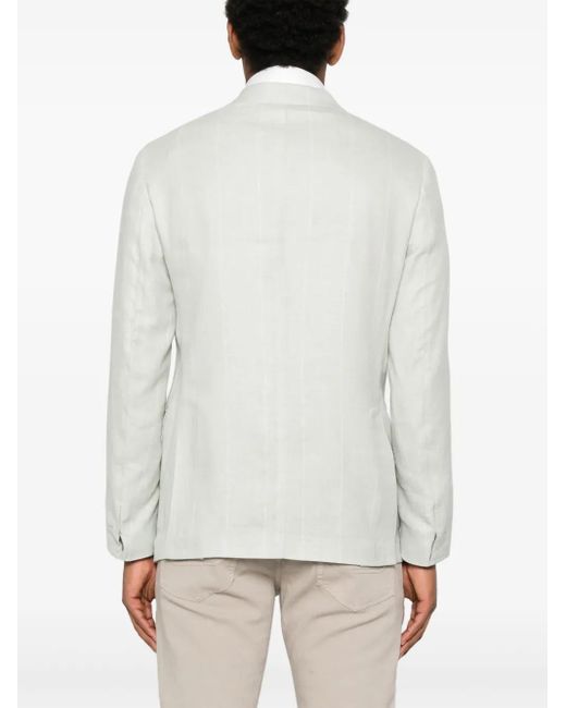 Eleventy White Double-Breasted Blazer for men