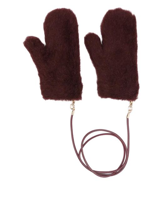 Max Mara タイディテール ミトン Brown