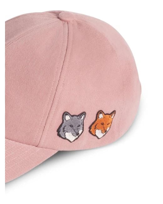 Maison Kitsuné Pink Casquette À Patch Appliqué for men