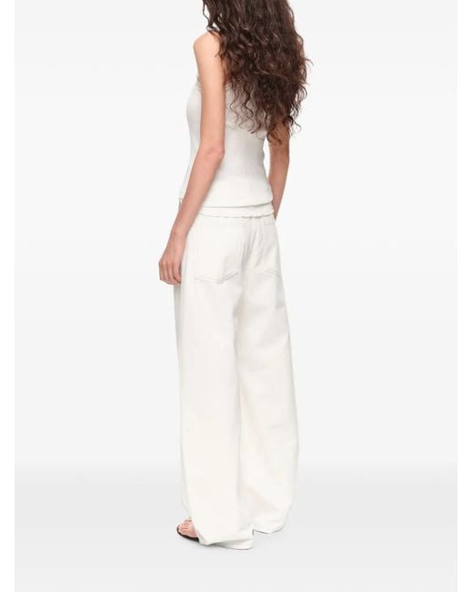 Bimba Y Lola White Ivory Ribbed Vest Top
