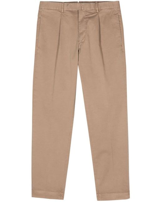 Dell'Oglio Natural Pressed-crease Tapered-leg Trousers for men