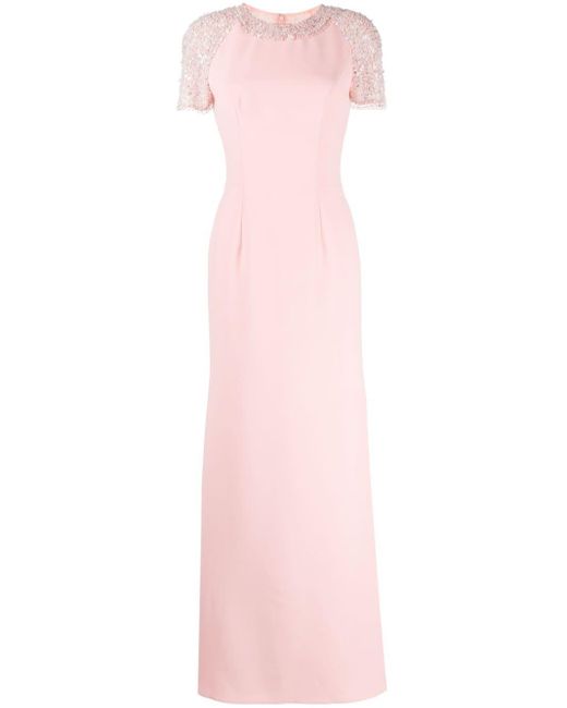 Jenny Packham Pink Cluster Star Sequin-embellished Dress