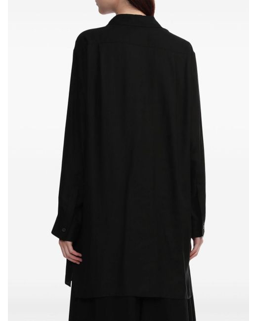 Camisa larga con detalle drapeado Y's Yohji Yamamoto de color Black