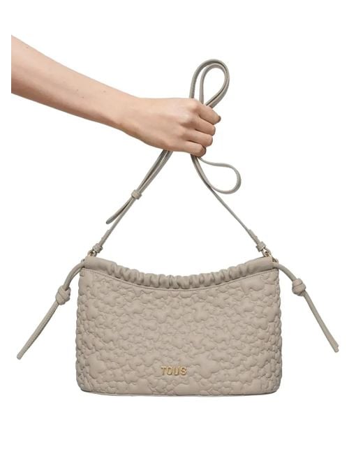 Tous エンボス ショルダーバッグ White