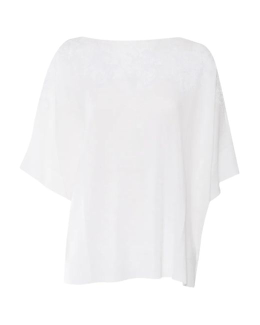 Ermanno Scervino White Oberteil Mit Dreiviertelärmeln