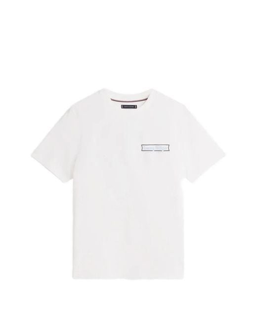 Tommy Hilfiger White Logo-Print Cotton T-Shirt for men