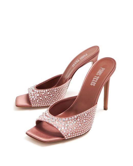 Paris Texas Pink Holly Crystal-embellished Mules