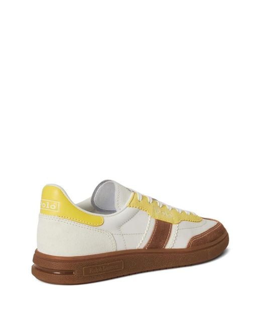 Polo Ralph Lauren Yellow Side Stripes Bedford Trainers