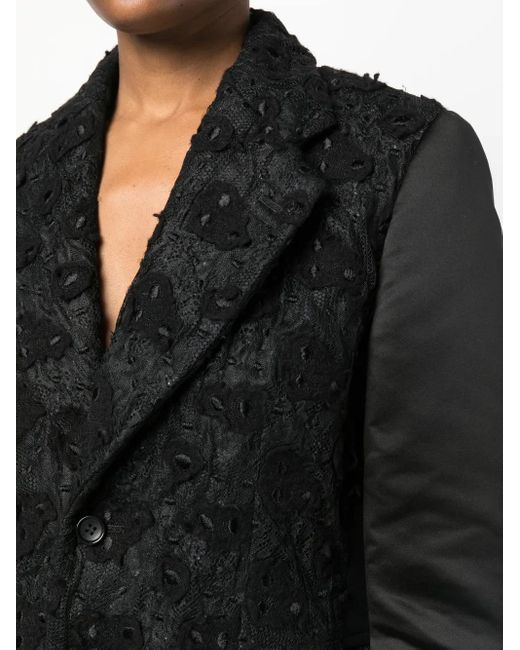Comme des Garçons Black Embroidered Single-breasted Blazer