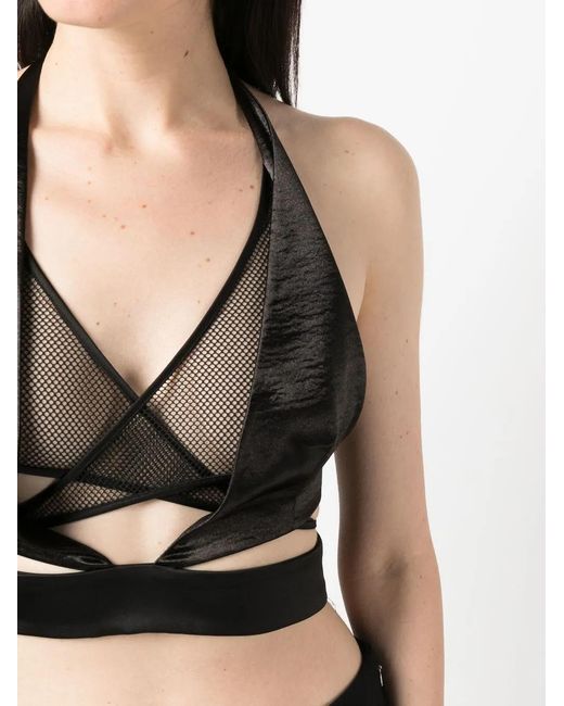 DSquared² Black Wrap-Around Halter-Neck Top