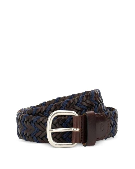 Boggi Black Woven Leather Belt for men