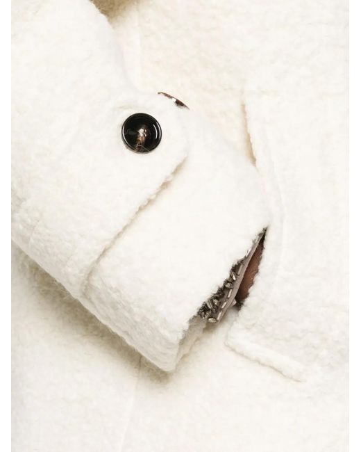 Tagliatore White Double-Breasted Buttoned Coat