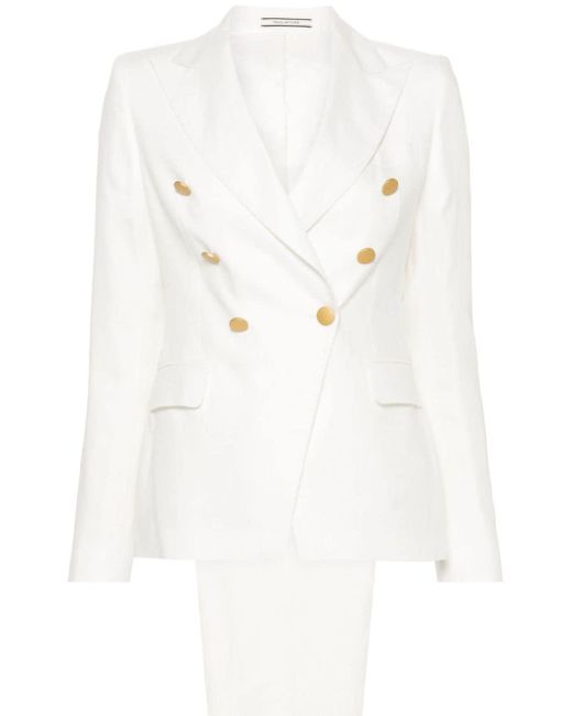Alicya double-breasted suit Tagliatore de color White