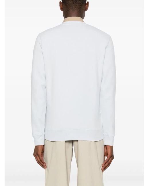 Sunspel White Loopback Seam-Detail Sweatshirt for men
