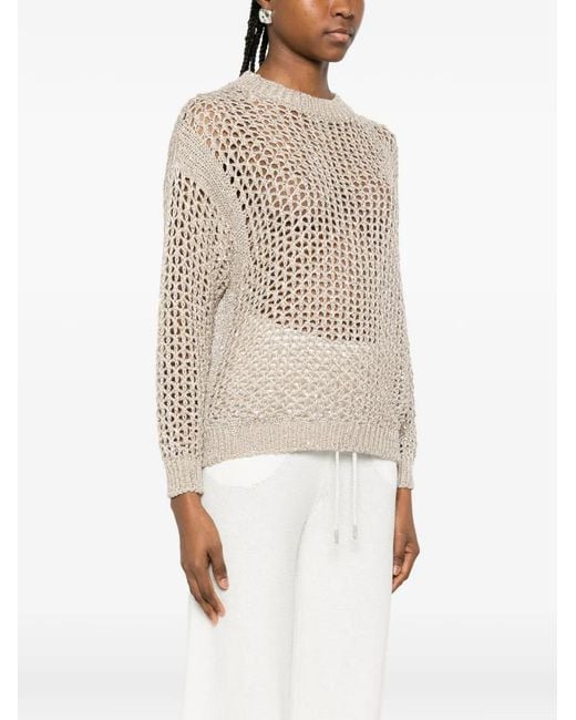 Panicale White Open-Knit Sweater