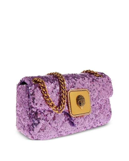 Kurt Geiger Purple Sequin-Embellishment Shoulder Bag