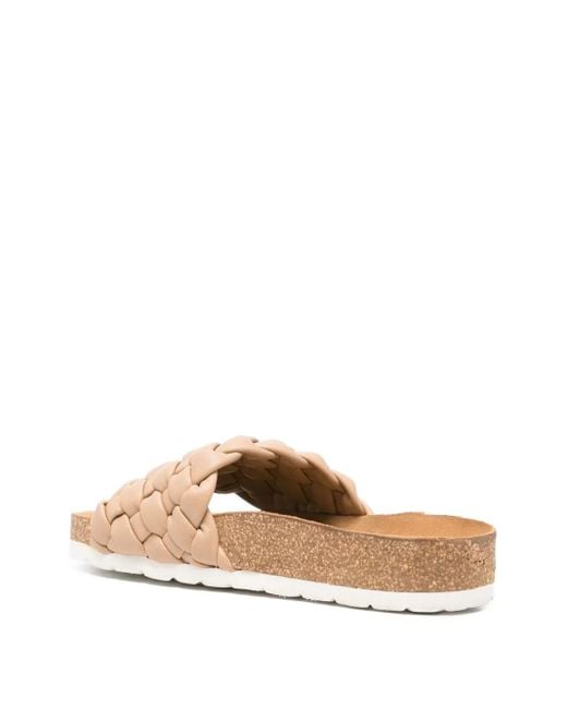 Bugatti Pink Woven Leather Sandals