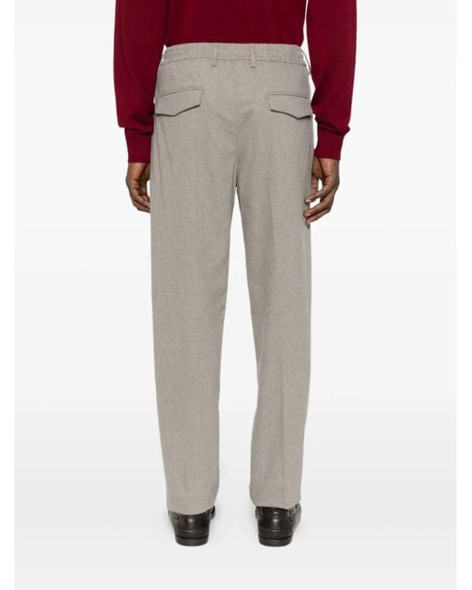 Pantalones plisados con cordones Eleventy de hombre de color Gray