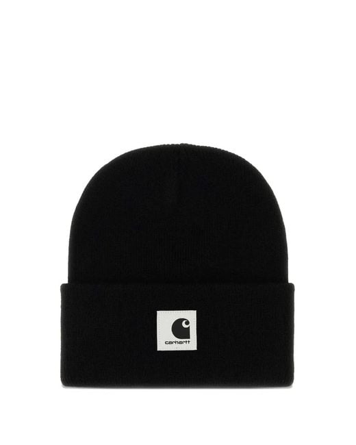 Carhartt Black Beanie Mit Logo-Patch