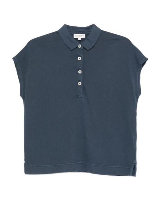 Marc O' Polo Blue Short-Sleeved Button Top