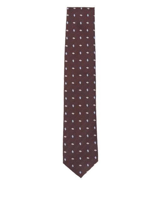 Brioni Stropdas Met Diamantpatroon in het Purple voor heren